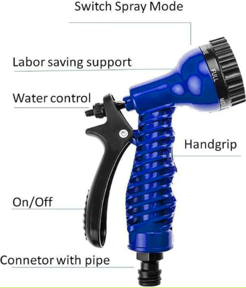 Manguera de Jardín Expandible con Pistola de Pulverización de 7 Modos - Manguera Mágica con Adaptadores (Ref: 5057/100040-30) - Imagen 7