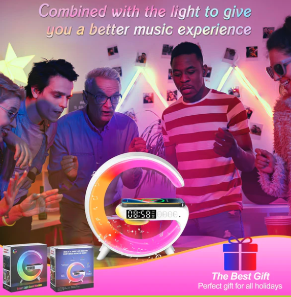Lámpara de Escritorio LED Inteligente - Luz Ambiental con Carga Inalámbrica, Despertador y Altavoz Bluetooth (Ref: 5057/100030) - Imagen 8