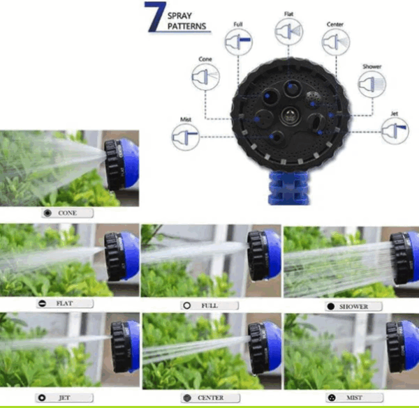 Manguera de Jardín Expandible con Pistola de Pulverización de 7 Modos - Manguera Mágica con Adaptadores (Ref: 5057/100040-30) - Imagen 8