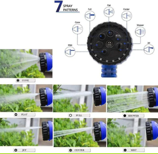 Manguera de Jardín Expandible con Pistola de Pulverización de 7 Modos - Manguera Mágica con Adaptadores (Ref: 5057/100040-30) - Imagen 8