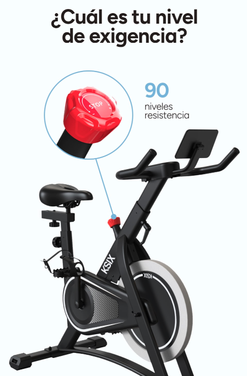 Bicicleta estática indoor, soporte para tablet y smartphone (no incluids), ajustable, compatible con apps Kinomap y Zwift, Negro (Ref: 5059/BFTKB01) - Imagen 8