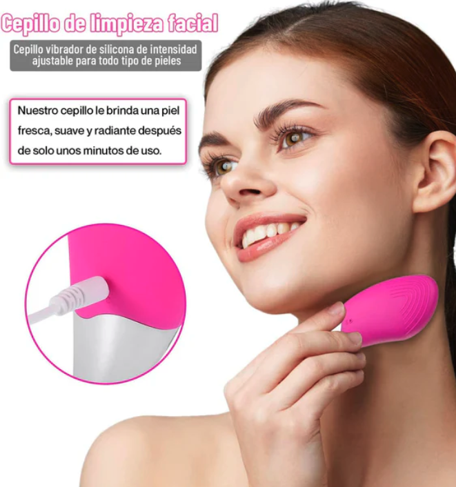 Cepillo Limpiador Facial Eléctrico - Masajeador Exfoliante de Silicona Recargable para Belleza y Cuidado de la Piel (Ref: 5057/100014) - Imagen 8