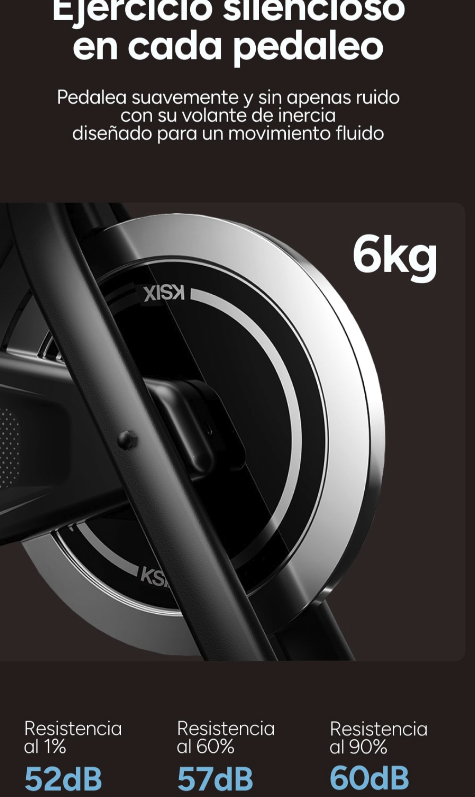 Bicicleta estática indoor, soporte para tablet y smartphone (no incluids), ajustable, compatible con apps Kinomap y Zwift, Negro (Ref: 5059/BFTKB01) - Imagen 9