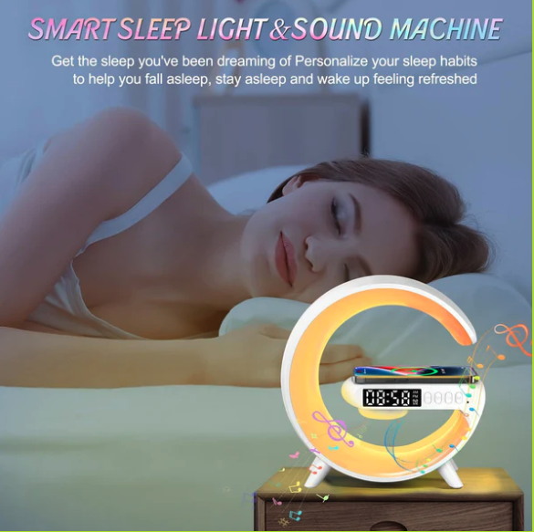 Lámpara de Escritorio LED Inteligente - Luz Ambiental con Carga Inalámbrica, Despertador y Altavoz Bluetooth (Ref: 5057/100030) - Imagen 10