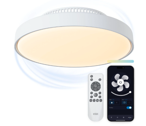 Luz de techo con ventilador sin aspas Mistral, App Tuya, Ø43,6 cm, 6 velocidades, Luces RGBIC+CCT, 4.000 lm compatible con Google Home y Alexa  y Wifi (Ref: 5059/BXVENT02) - Imagen 4