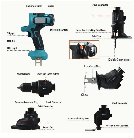 TALADRO MULTIFUNCIÓN (5 EN 1) (Ref: 1994/MULTITAL5-1)