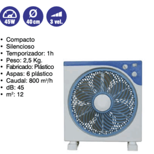 Ventilador sobremesa 45 w  D40 cm  3 vel ( Ref: 841/MTO1465  )