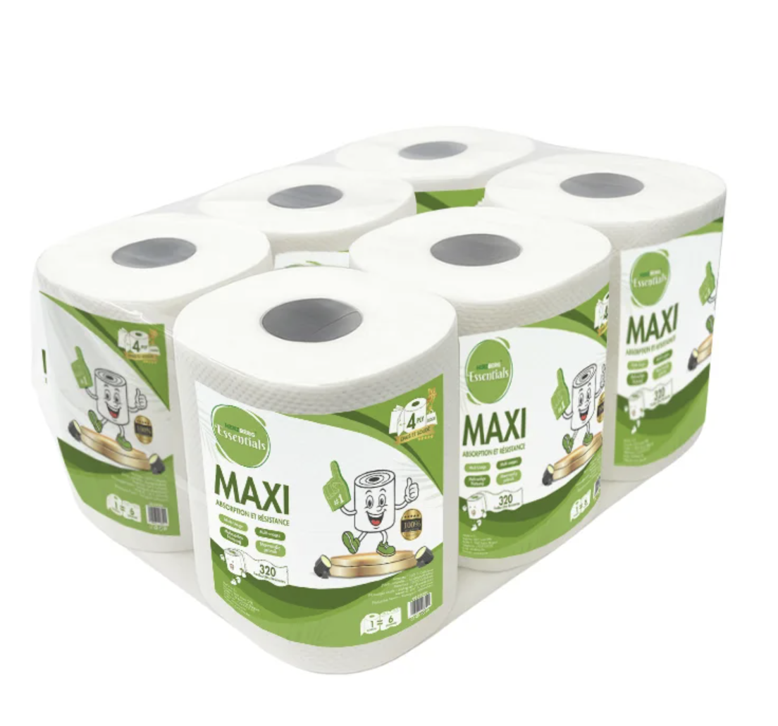 Paquete de 6 rollos de toallas de papel de celulosa biodegradables de 4 capas sin perfume ( Ref: 9007/HG-ETP300 )