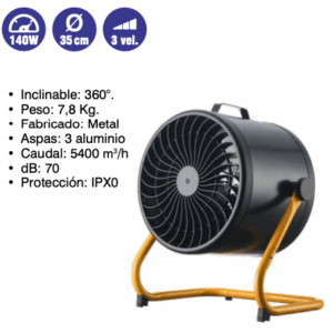 Ventilador - Circulador de aire   140w  D45  cm  3 vel ( Ref: 841/MTO1485  )