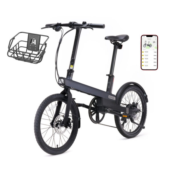 Bicicleta eléctrica urbana Xiaomi QiCYCLE C2, App, Pedaleo asistido, Autonomía 65km, 8 vel., Pantalla LED, Cesta incl, Negro ( Ref: 5059/ORCYCLEC2 )