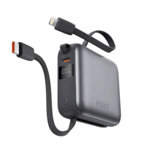 Powerbank 10.000 mAh, Carga rápida 22,5W Power Delivery, Cables integrados USB-C y Lightning, Pantalla LED, Gris (Ref: 5059/BPB10PD22INTG )