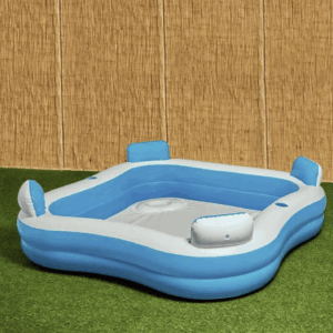 Piscina Familiar Inflable con Asientos y Posavasos – 183x183x51 cm, 390 L, Para 4 Personas (Ref: 5057/100124 )