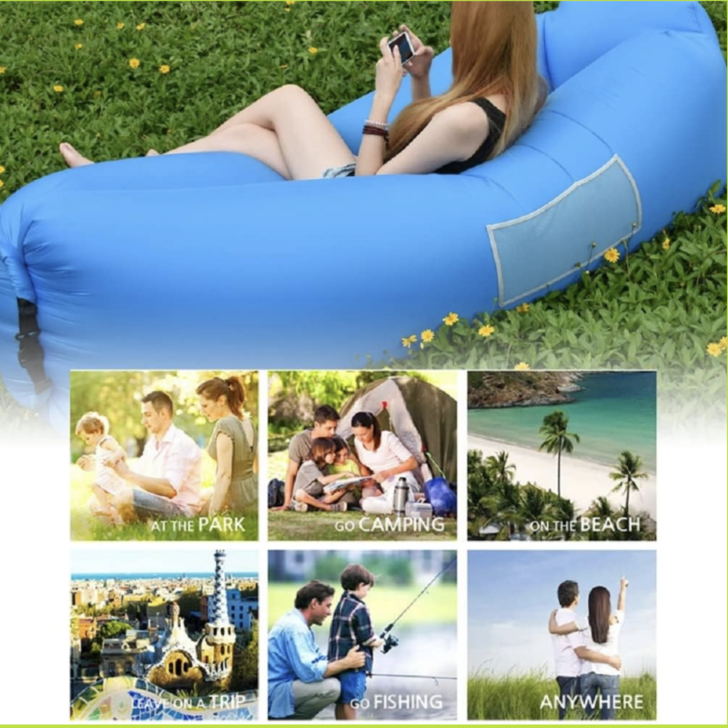 Sofá Inflable Portátil Impermeable con Cojines – Ideal para Camping, Playa, Piscina y Fiestas ( Ref: 5057/100121 ) - Imagen 3