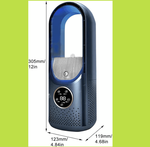 Mini Aire Acondicionado Portátil Sin Aspas – Ventilador USB 6 Velocidades con Temporizador y Luz Ambiental ( Ref: 5057/100129 ) - Imagen 3