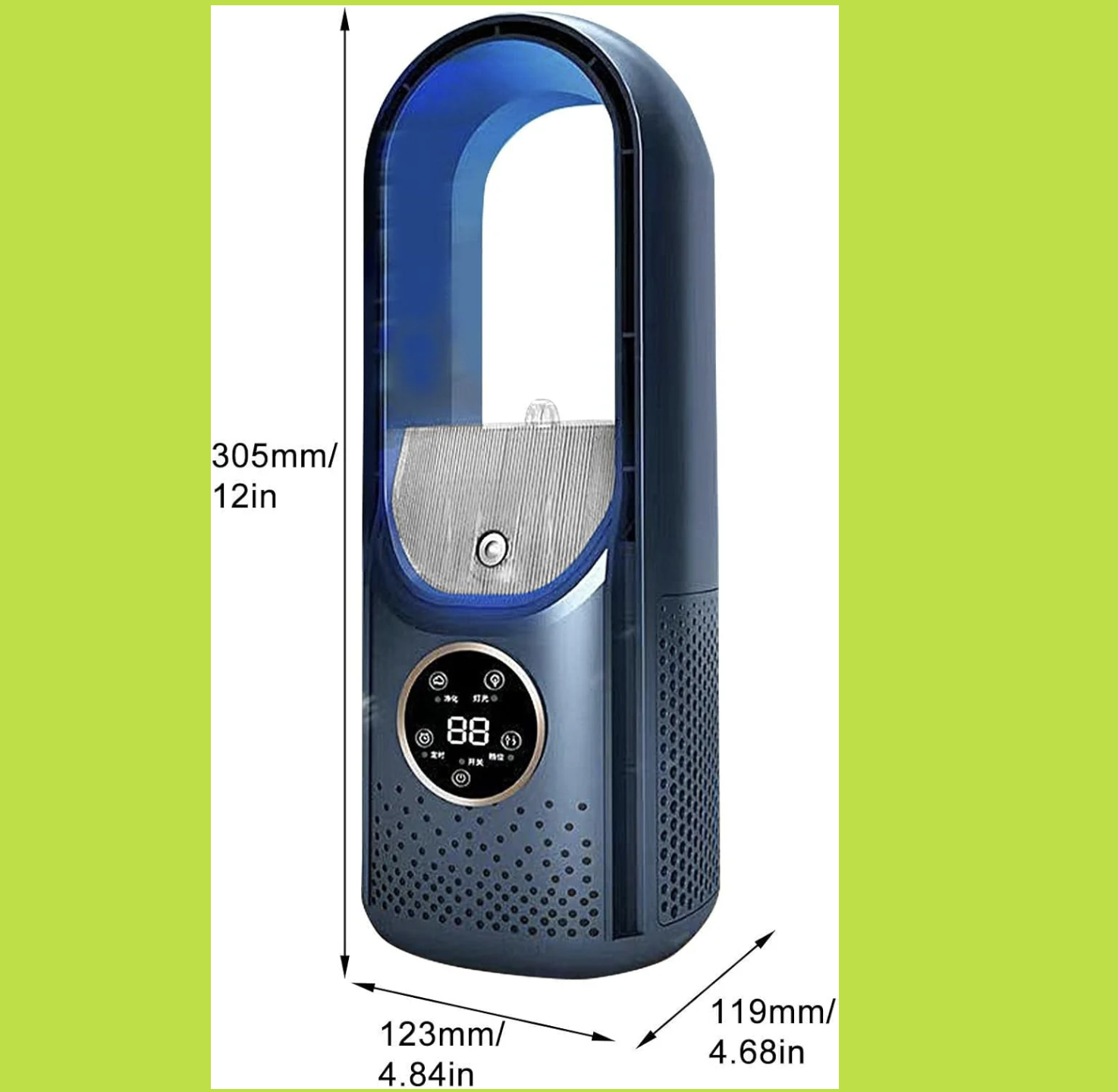 Mini Aire Acondicionado Portátil Sin Aspas – Ventilador USB 6 Velocidades con Temporizador y Luz Ambiental ( Ref: 5057/100129 ) - Imagen 3