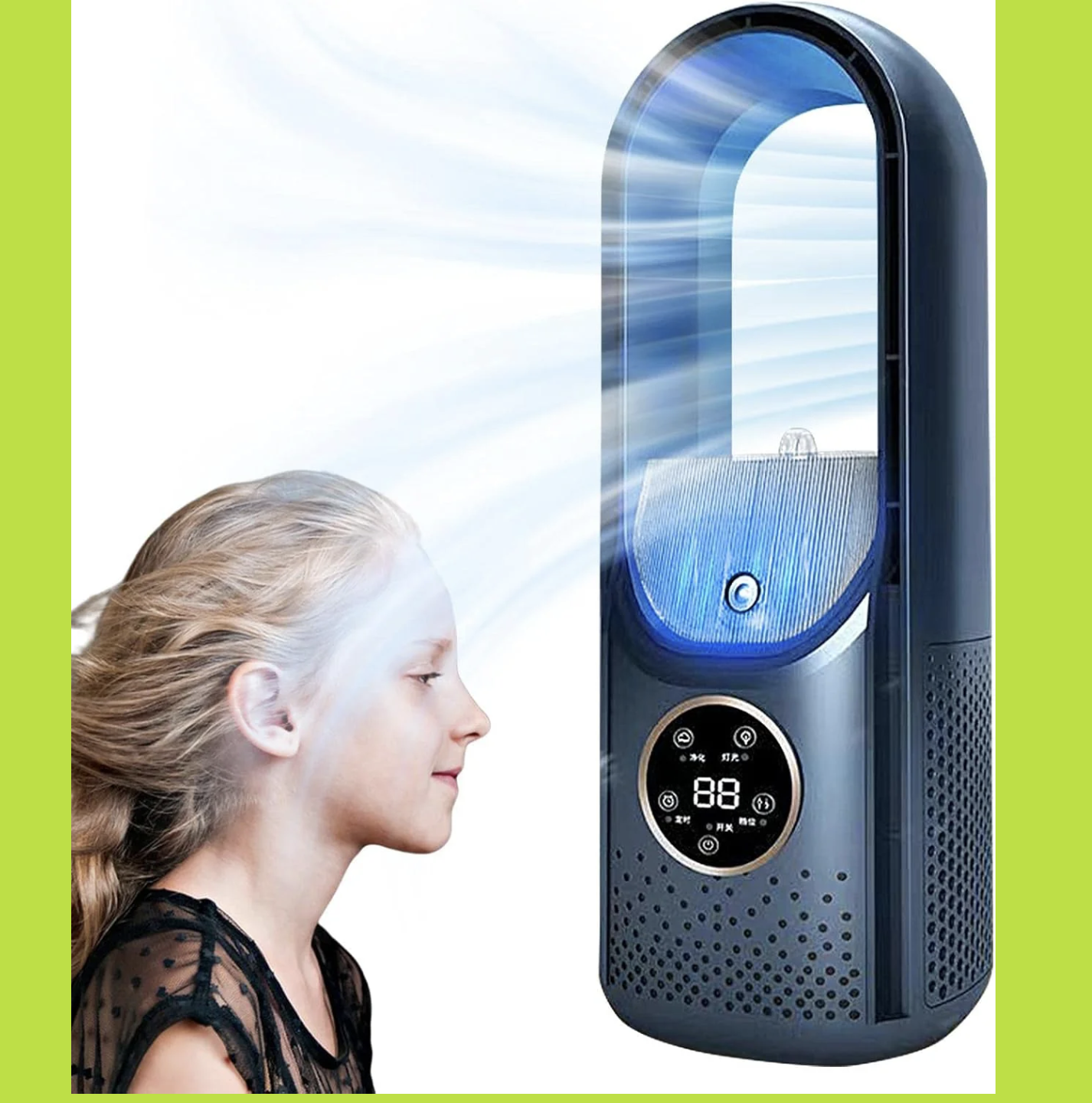 Mini Aire Acondicionado Portátil Sin Aspas – Ventilador USB 6 Velocidades con Temporizador y Luz Ambiental ( Ref: 5057/100129 ) - Imagen 6