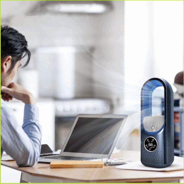 Mini Aire Acondicionado Portátil Sin Aspas – Ventilador USB 6 Velocidades con Temporizador y Luz Ambiental ( Ref: 5057/100129 ) - Imagen 4